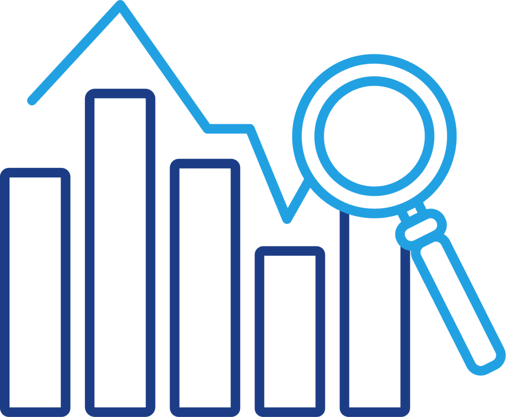 Icono de gráfico de datos para Office 365 E5, simbolizando sus capacidades avanzadas de análisis de negocios.
