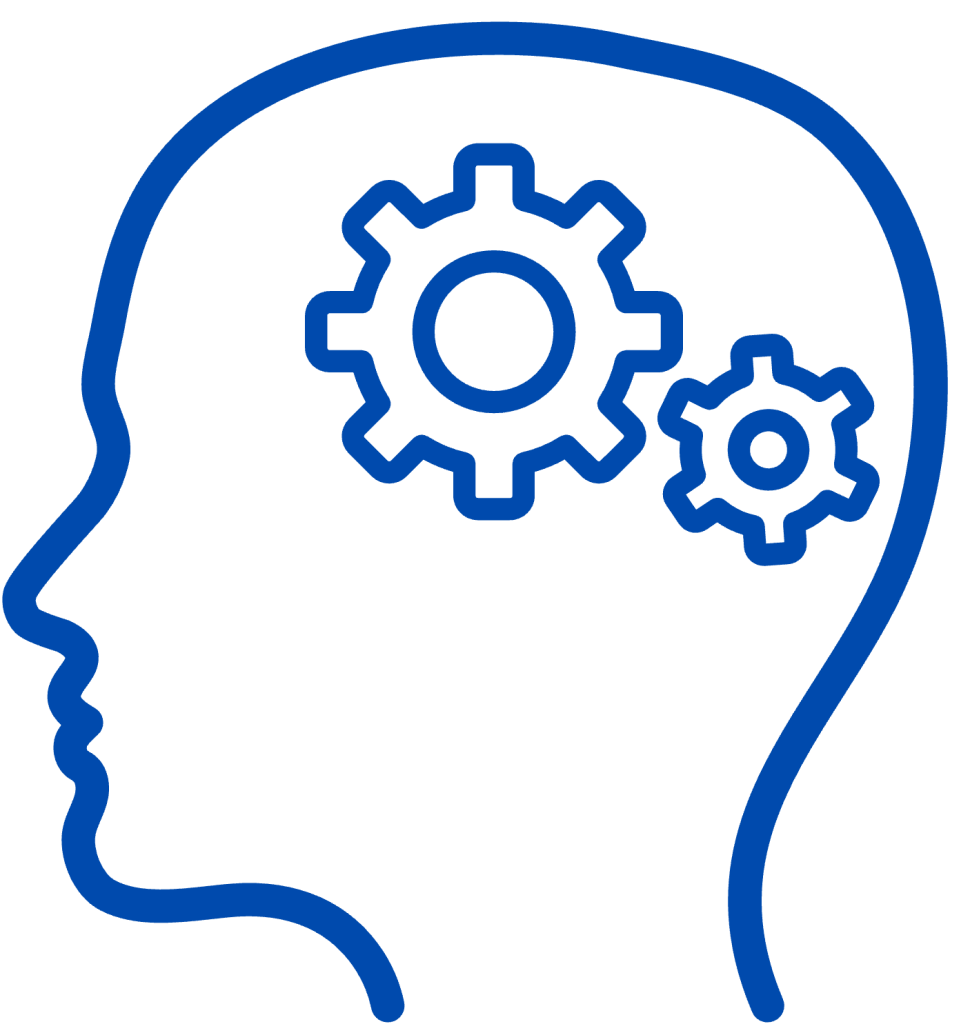 Icono de cerebro e inteligencia para Microsoft 365 E5, representando su liderazgo en seguridad, análisis y IA.