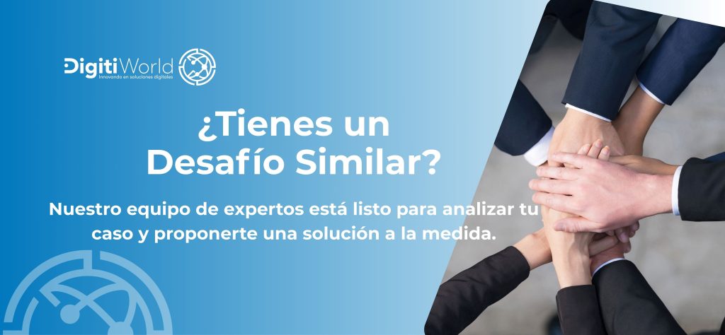 Banner de Digitiworld invitando a contactar a un experto para iniciar un proyecto de transformación tecnológica.